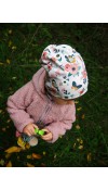 Detská čiapka - lesné zvieratká na žltej - pre obvod hlavičky 47- 49 cm
